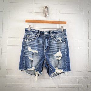 Buckle Black Distressed Jean Shorts